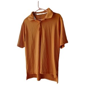 Orange adidas golf collar shirt